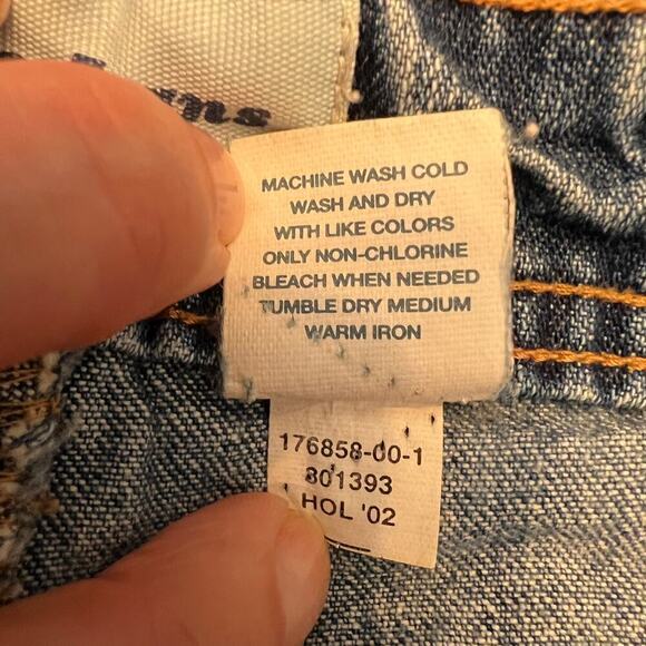 Old Navy Blue Jeans Vintage Y2K Denim A-Line Long Skirt Size 16 Rear Slit - Picture 7 of 7